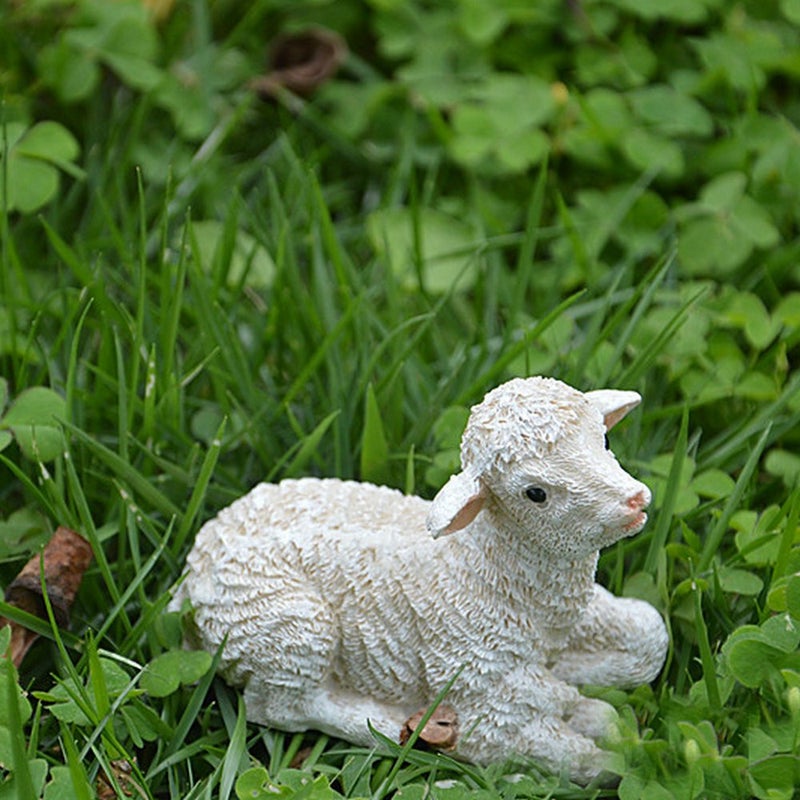 TATEELY 2 Pcs Sheep Panda Fairy Garden Kits Figurines for Miniatures Ornaments Fairies Gardens House Terrarium Kit Dollhouse Supplies DIY Outdoor Decorations Moss Micro Landscaping Decor - Image 5